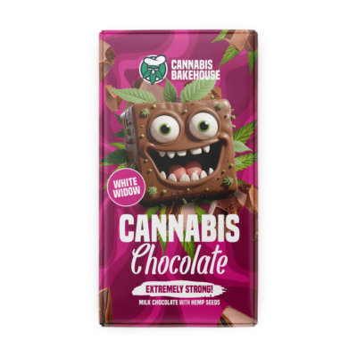 Cannabis Bakehouse Milk Chocolate bar with hemp seeds, White Widow, 1 pcs