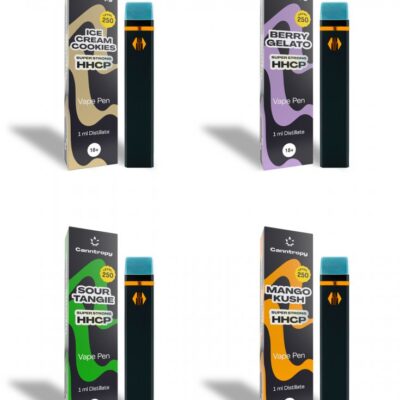 Canntropy Super Strong HHCP Vapes, All in One Set - 4 flavours x 1 ml