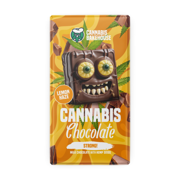 Cannabis Bakehouse Milk Chocolate bar with hemp seeds, Lemon Haze, 1 pcs