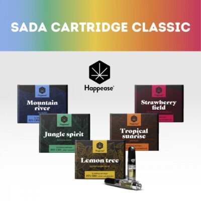 Happease Classic Cartridge, All 5 in 1 Set, 6000 mg, 85% CBD, 10 pcs x 600 mg