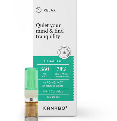 Kanabo Relax CBD Cartridge, 78%, 360 mg, 0,5 ml