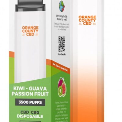 Orange County CBD Vape pen Kiwi - Guava & Passion Fruit 3500 Puff, 600 mg CBD, 400 mg CBG, 10 ml