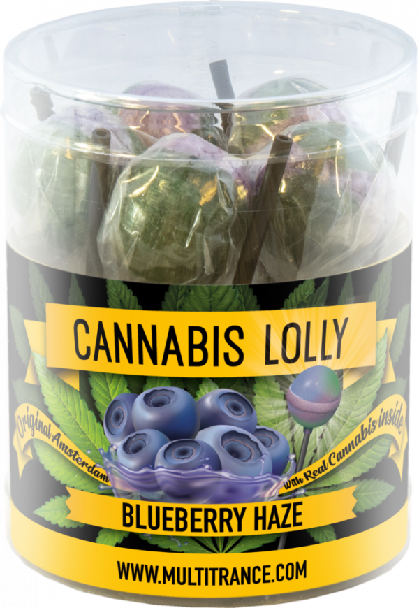 Cannabis Blueberry Haze Lollies – Gift Box (10 Lollies), 24 boxes in carton