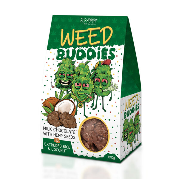 Euphoria Weed Buddies cookies with milk chocolate, 100 g