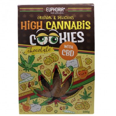 Euphoria High Cannabis Chocholate cookies with CBD, 100g