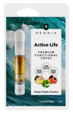 Hemnia Active Life - Cartridge, THCV 20 %, CBG 50 %, CBD 25 %, Ginger, gingko biloba, guarana, 1 ml